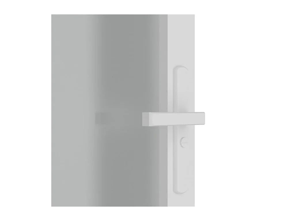 Porte intérieure 83x201,5 cm Blanc Verre mat et aluminium FR996806