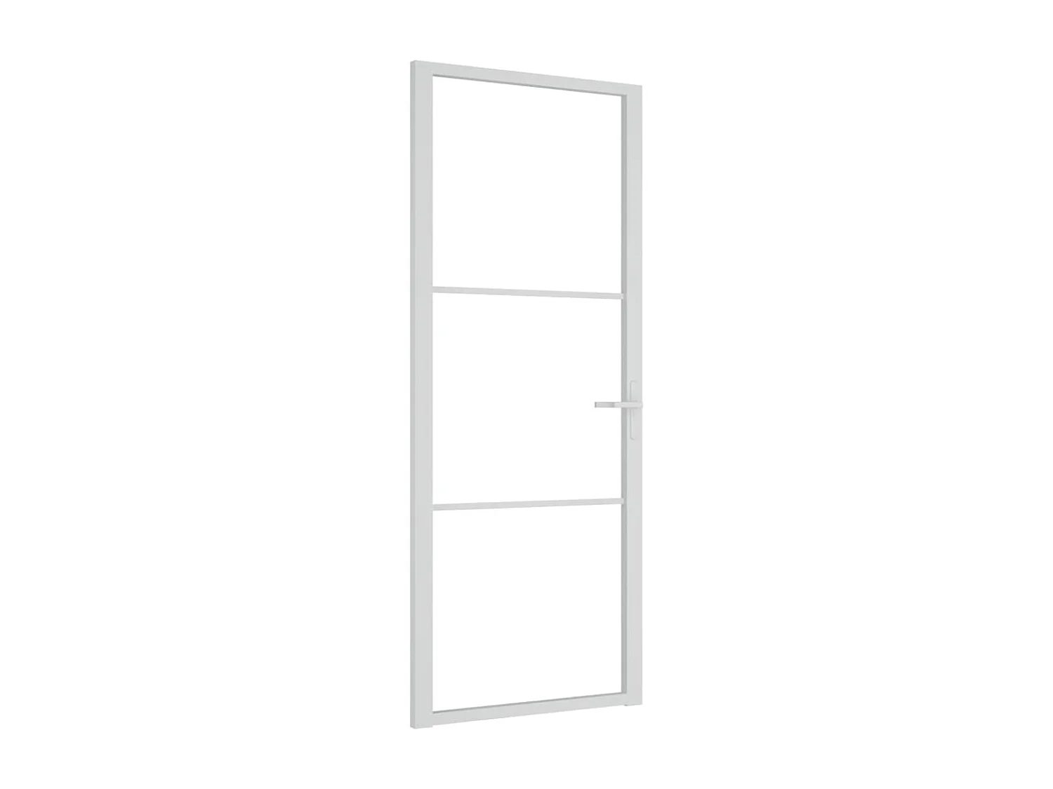 Porte intérieure 83x201,5 cm Blanc Verre ESG et aluminium FR264942
