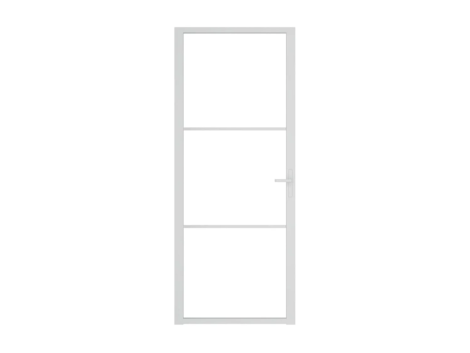 Porte intérieure 83x201,5 cm Blanc Verre ESG et aluminium FR264942