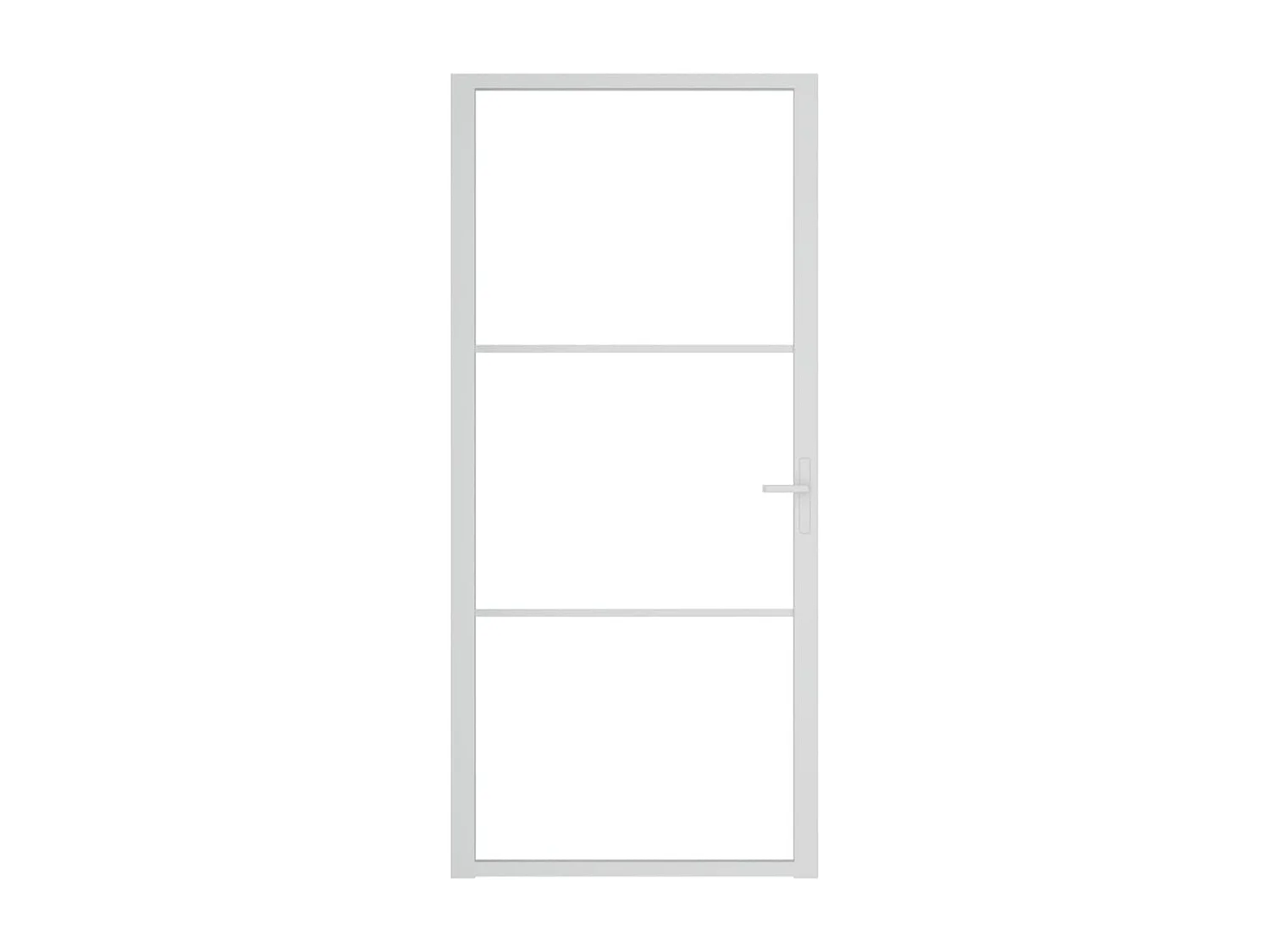 Porte intérieure 93x201,5 cm Blanc Verre ESG et aluminium FR818571