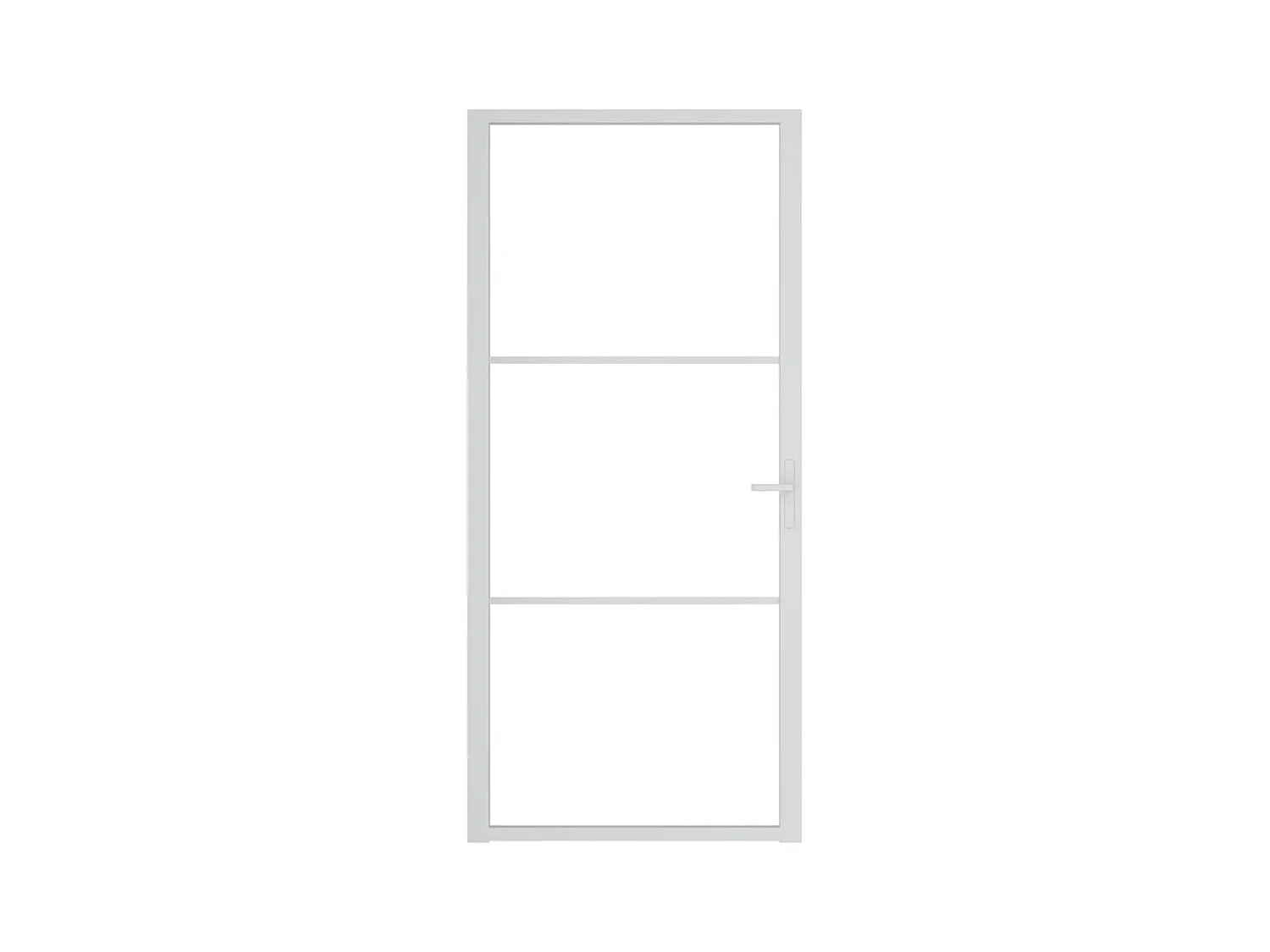 Binnendeur 93x201,5 cm ESG-glas en aluminium wit BE966241