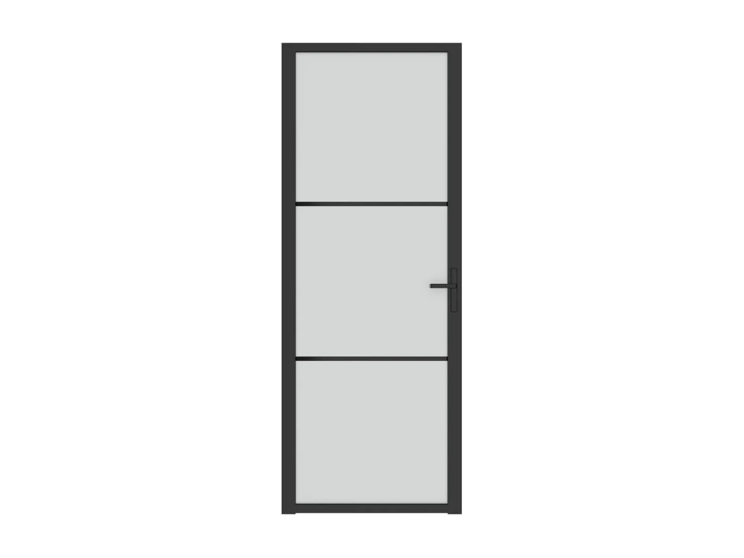 Porte intérieure 76x201,5 cm Noir Verre mat et aluminium FR851951