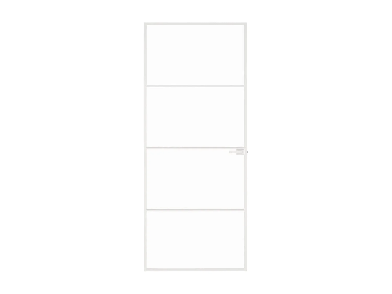 Porte d'intérieur Blanc 83x201,5 cm Trempé verre aluminium fin FR332794