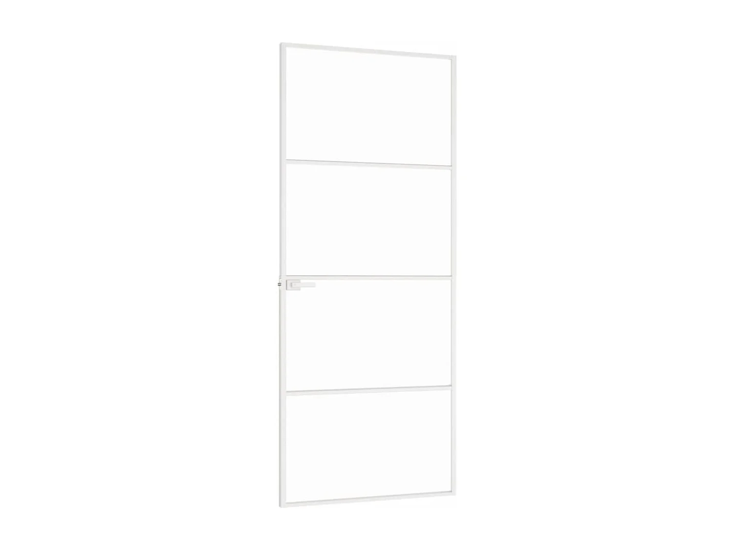 Porte d'intérieur Blanc 83x201,5 cm Trempé verre aluminium fin FR332794