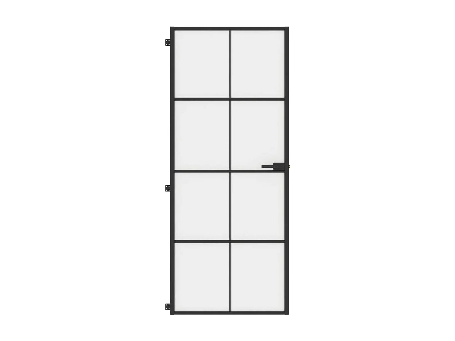 Porte intérieure mince noir 83x201,5 cm verre trempé aluminium FR802952