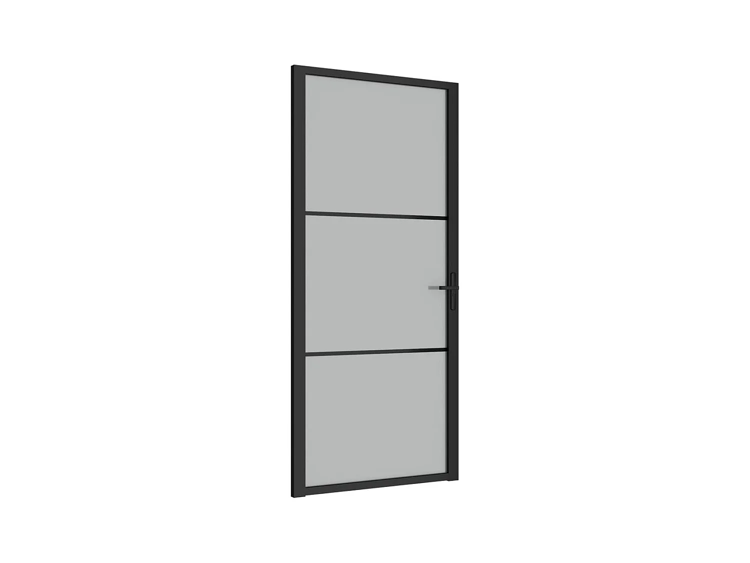 Porte intérieure 93x201,5 cm Noir Verre mat et aluminium FR240071