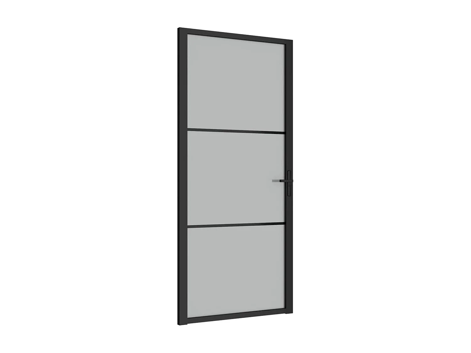 Porte intérieure 93x201,5 cm Noir Verre mat et aluminium FR240071