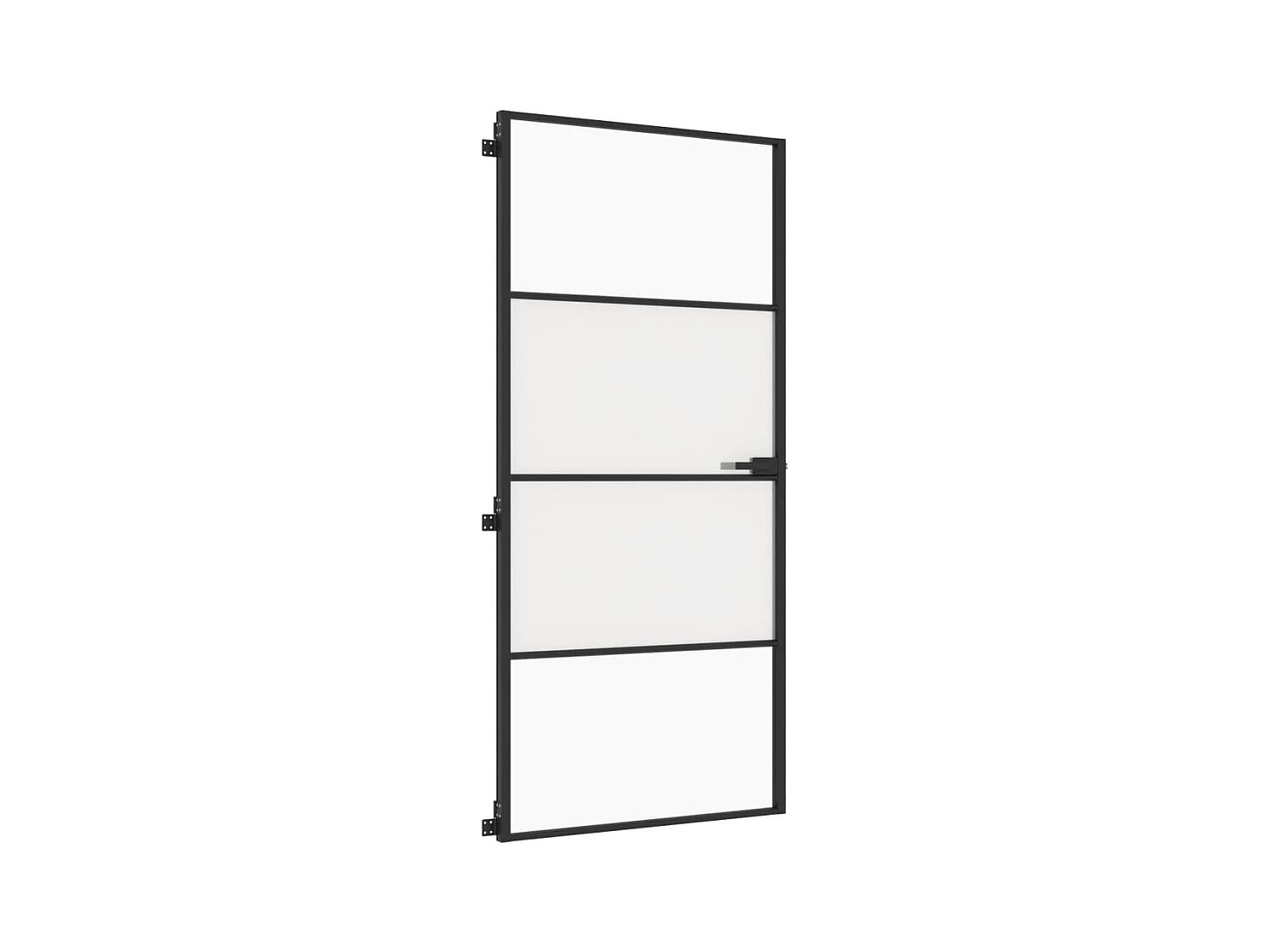 Porte intérieure mince noir 93x201,5 cm verre trempé aluminium FR966684