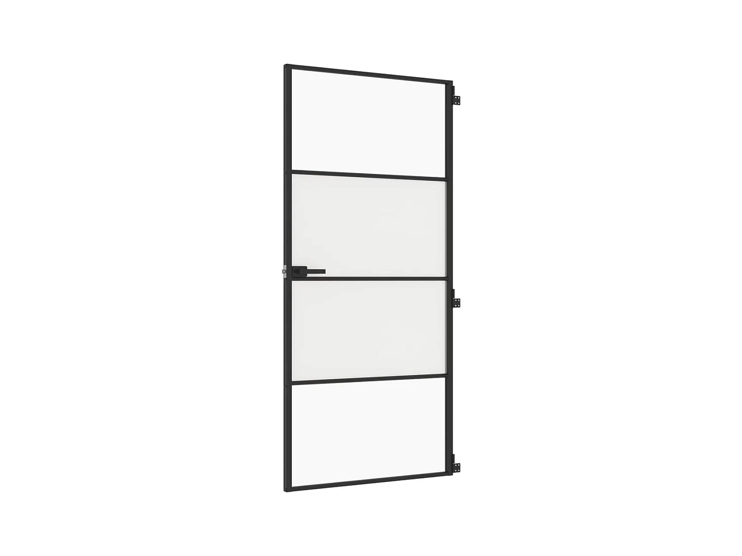 Porte intérieure mince noir 93x201,5 cm verre trempé aluminium FR966684