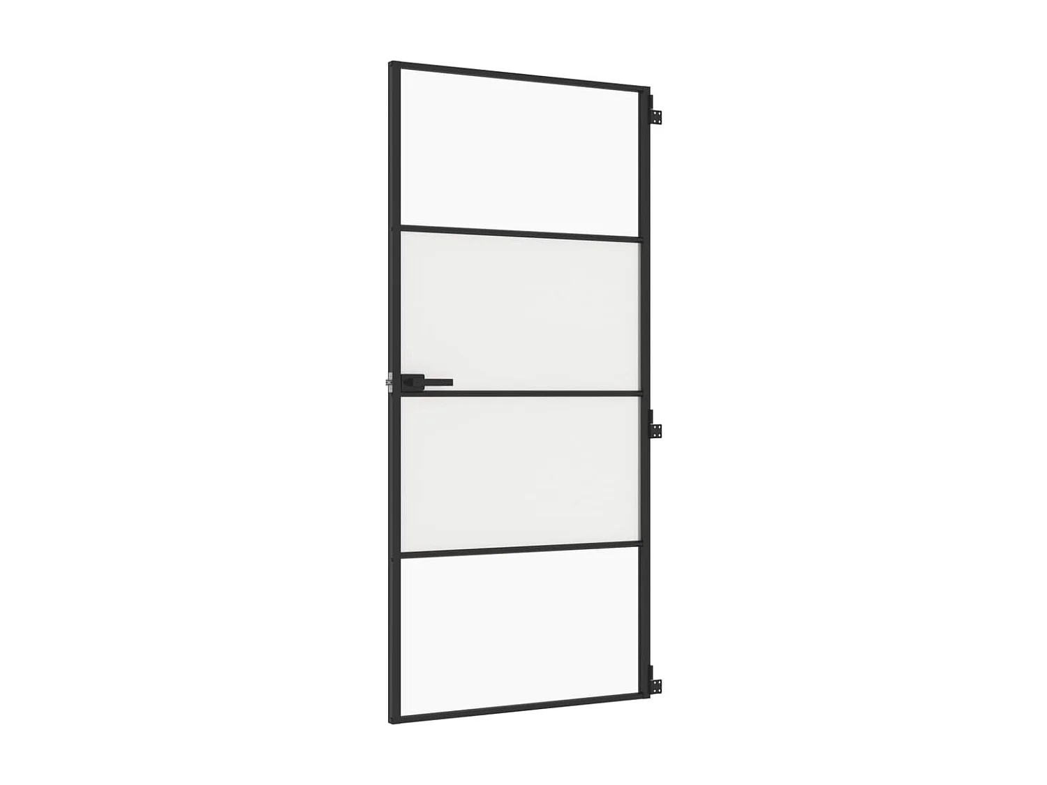 Porte intérieure mince noir 93x201,5 cm verre trempé aluminium FR966684