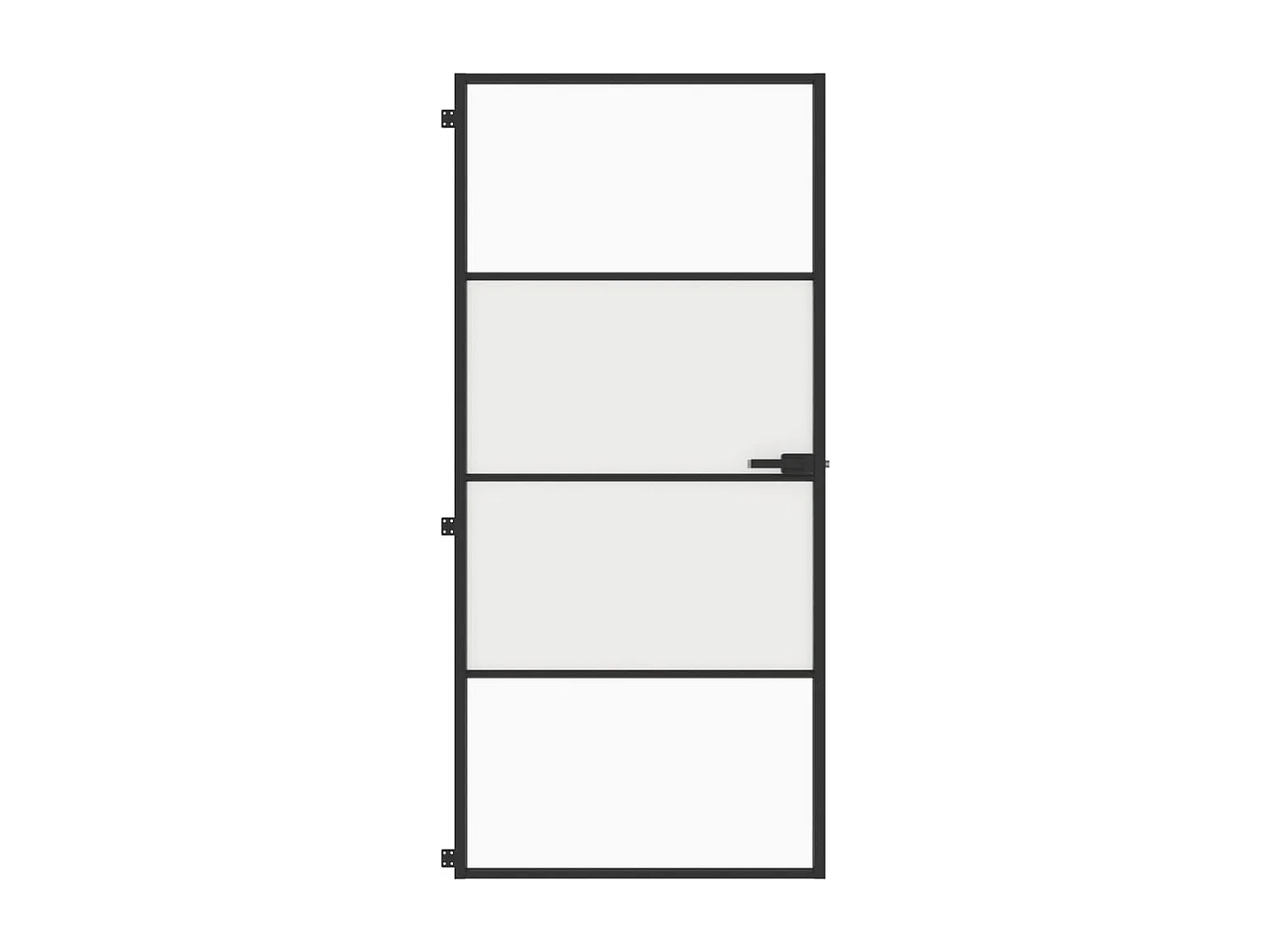 Porte intérieure mince noir 93x201,5 cm verre trempé aluminium FR966684