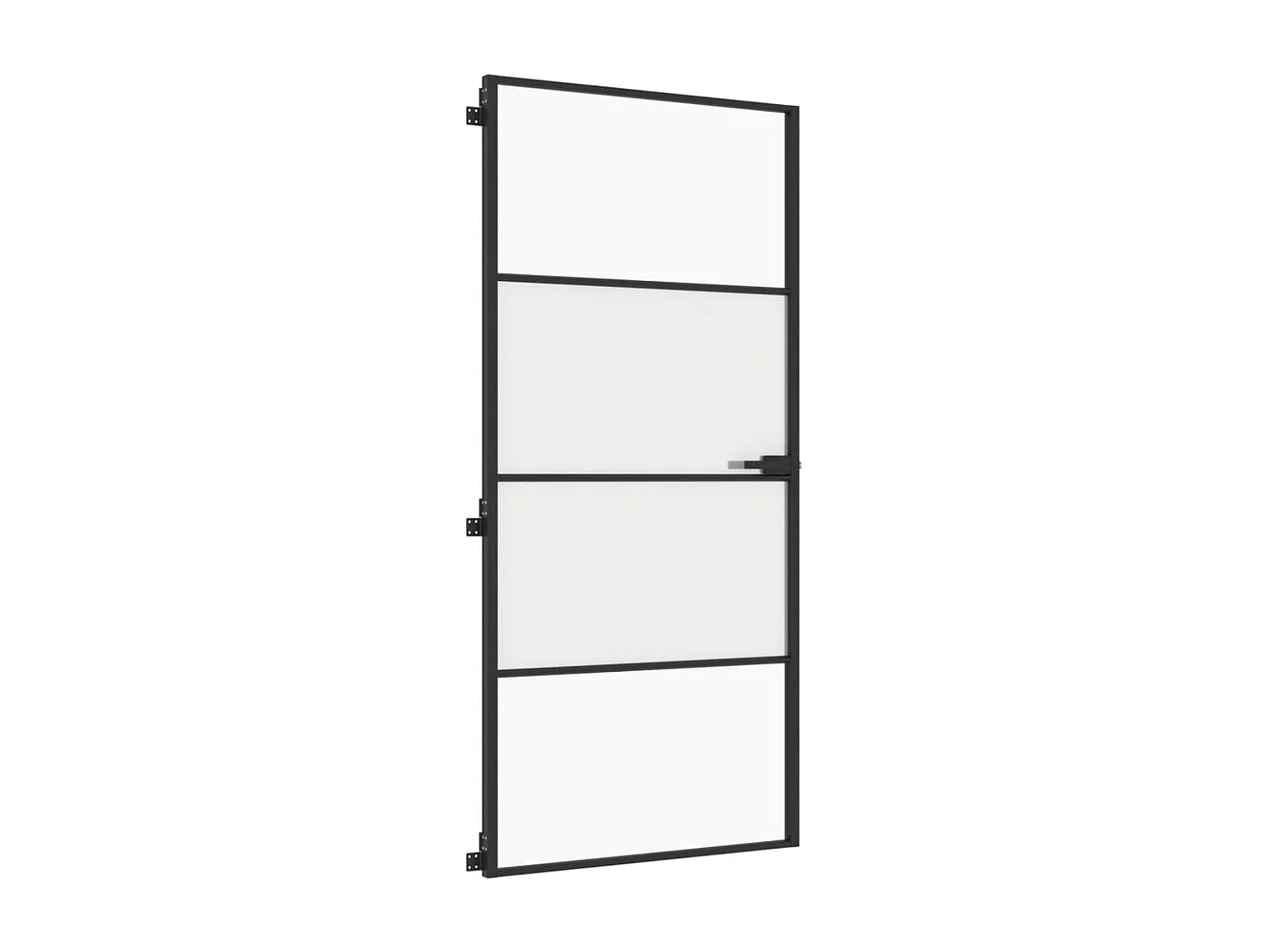Porte intérieure mince noir 93x201,5 cm verre trempé aluminium FR966684