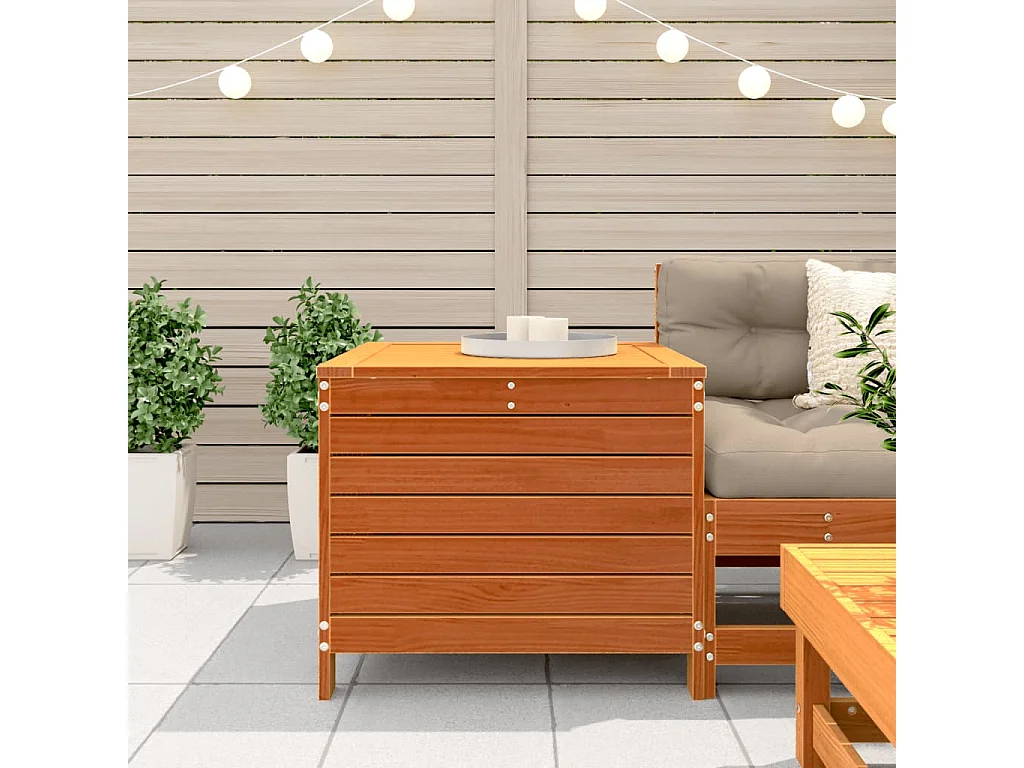 Apoio pés p/ jardim 62x63,5x53,5 cm pinho maciço castanho-mel PT356796