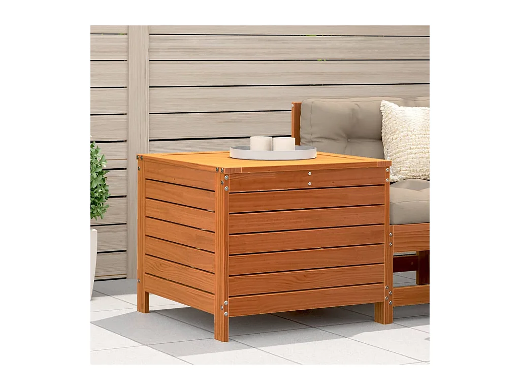 Repose-pied jardin cire marron 62x63,5x53,5 cm bois pin massif FR505338