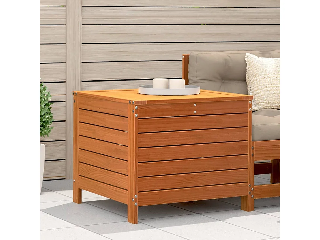 Repose-pied jardin cire marron 62x63,5x53,5 cm bois pin massif FR505338