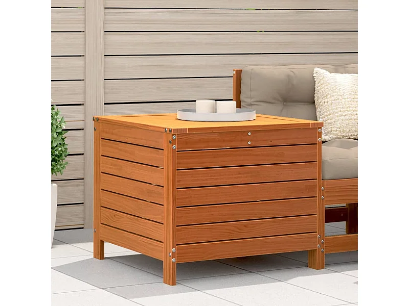 Repose-pied jardin cire marron 62x63,5x53,5 cm bois pin massif FR505338