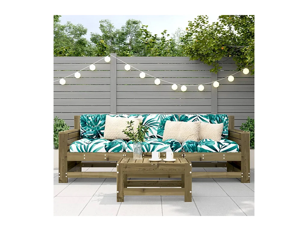 Repose-pied de jardin 62x30x32 cm bois de pin imprégné FR258194