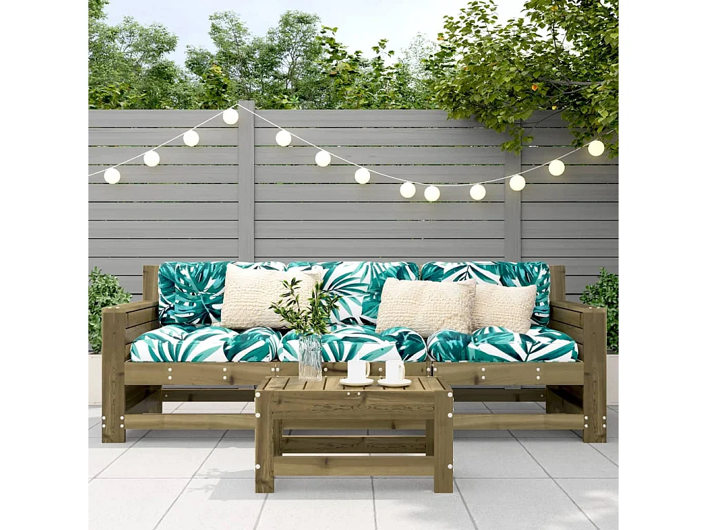 Repose-pied de jardin 62x30x32 cm bois de pin imprégné FR258194