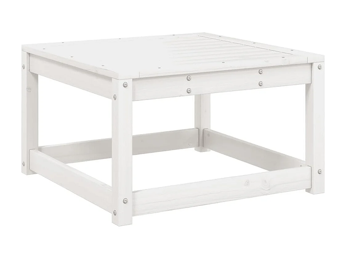 Taburete de jardín con cojines madera maciza de pino blanco ES649643