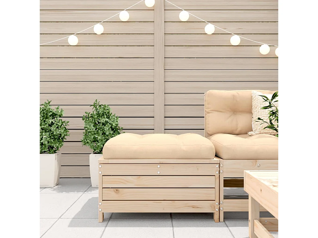 Apoio de pés p/ jardim c/ almofadão pinho maciço PT283327