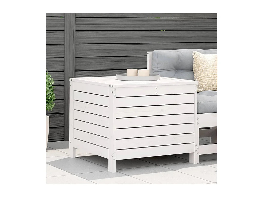Repose-pied de jardin blanc 62x63,5x53,5 cm bois de pin massif FR852429