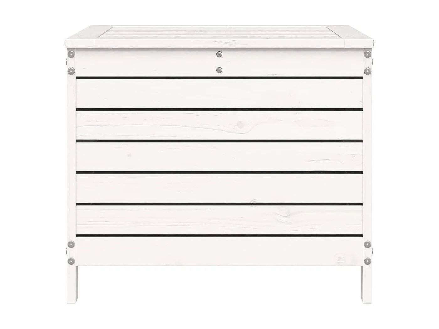 Taburete de jardín madera maciza de pino blanco 62x63,5x53,5 cm ES805282