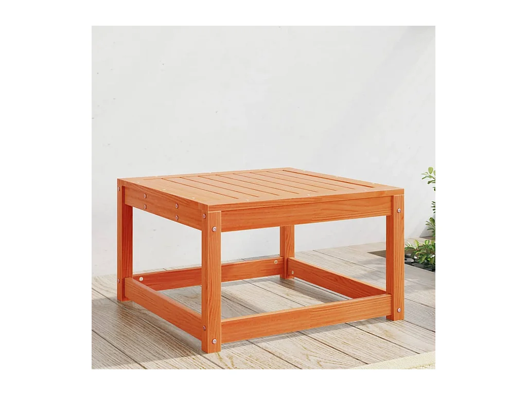 Taburete de jardín madera maciza de pino marrón cera ES816052
