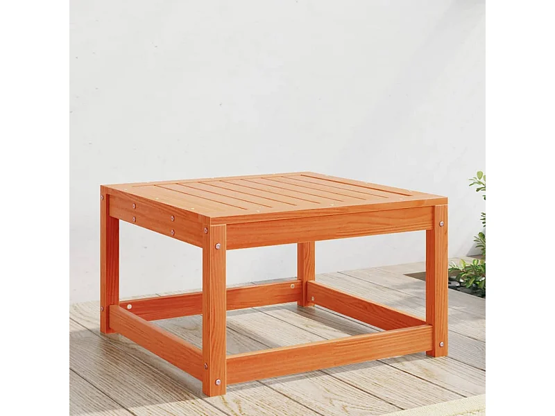 Repose-pied de jardin cire marron bois de pin massif FR979826