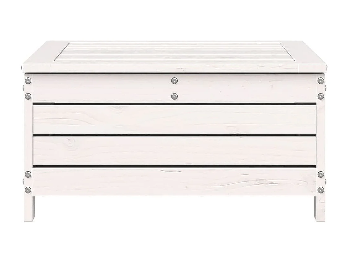 Apoio pés para jardim 62x63,5x32 cm pinho maciço branco PT401016