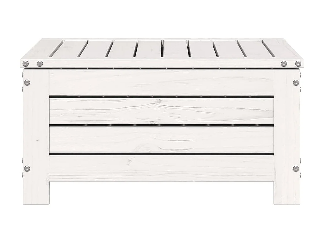 Apoio pés para jardim 62x63,5x32 cm pinho maciço branco PT401016