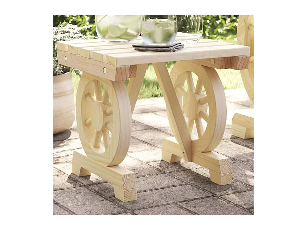 Repose-pied de jardin 40x36,5x38,5 cm bois massif sapin FR150411