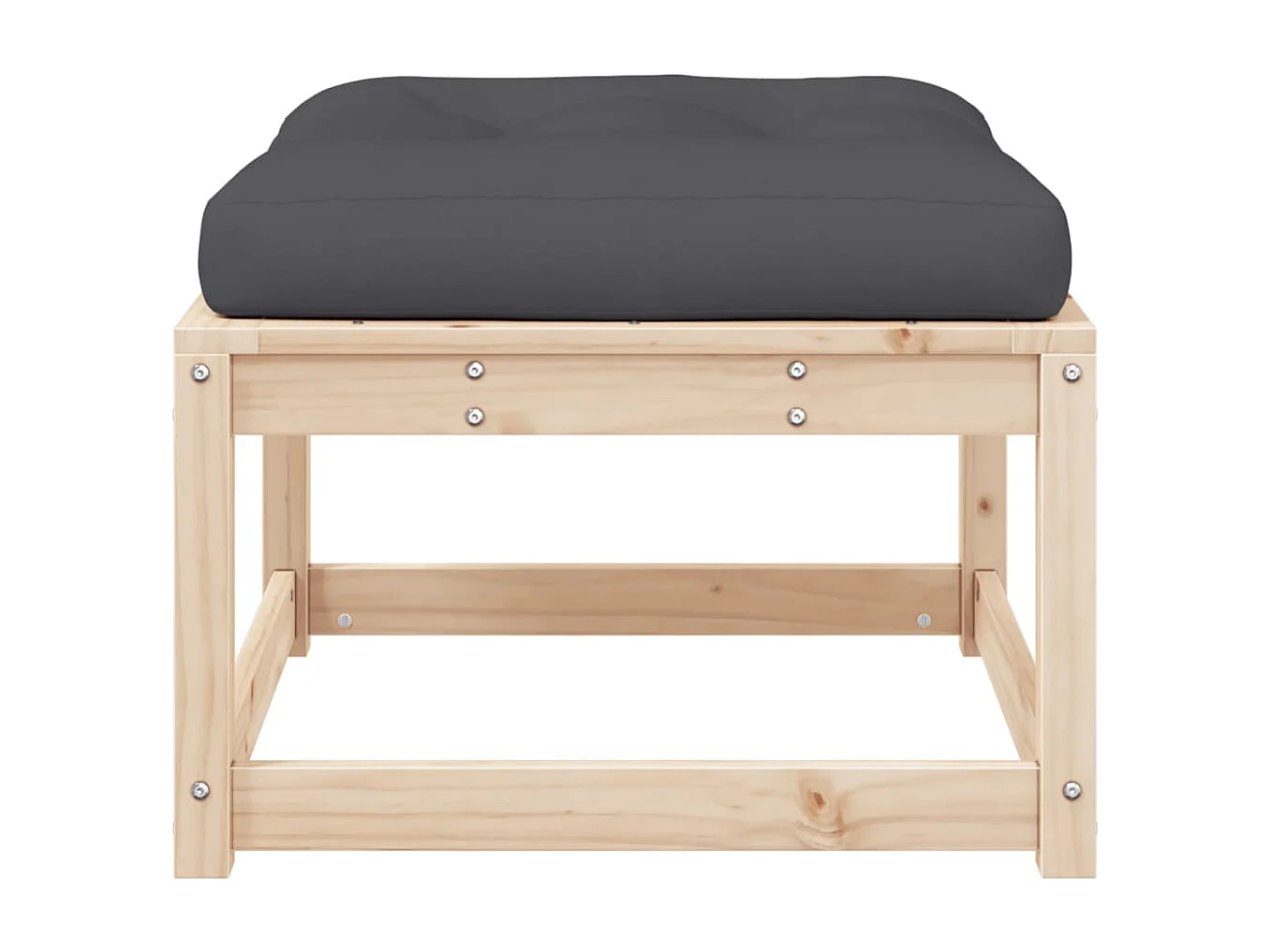 Repose-pied de jardin avec coussins bois de pin massif FR812401