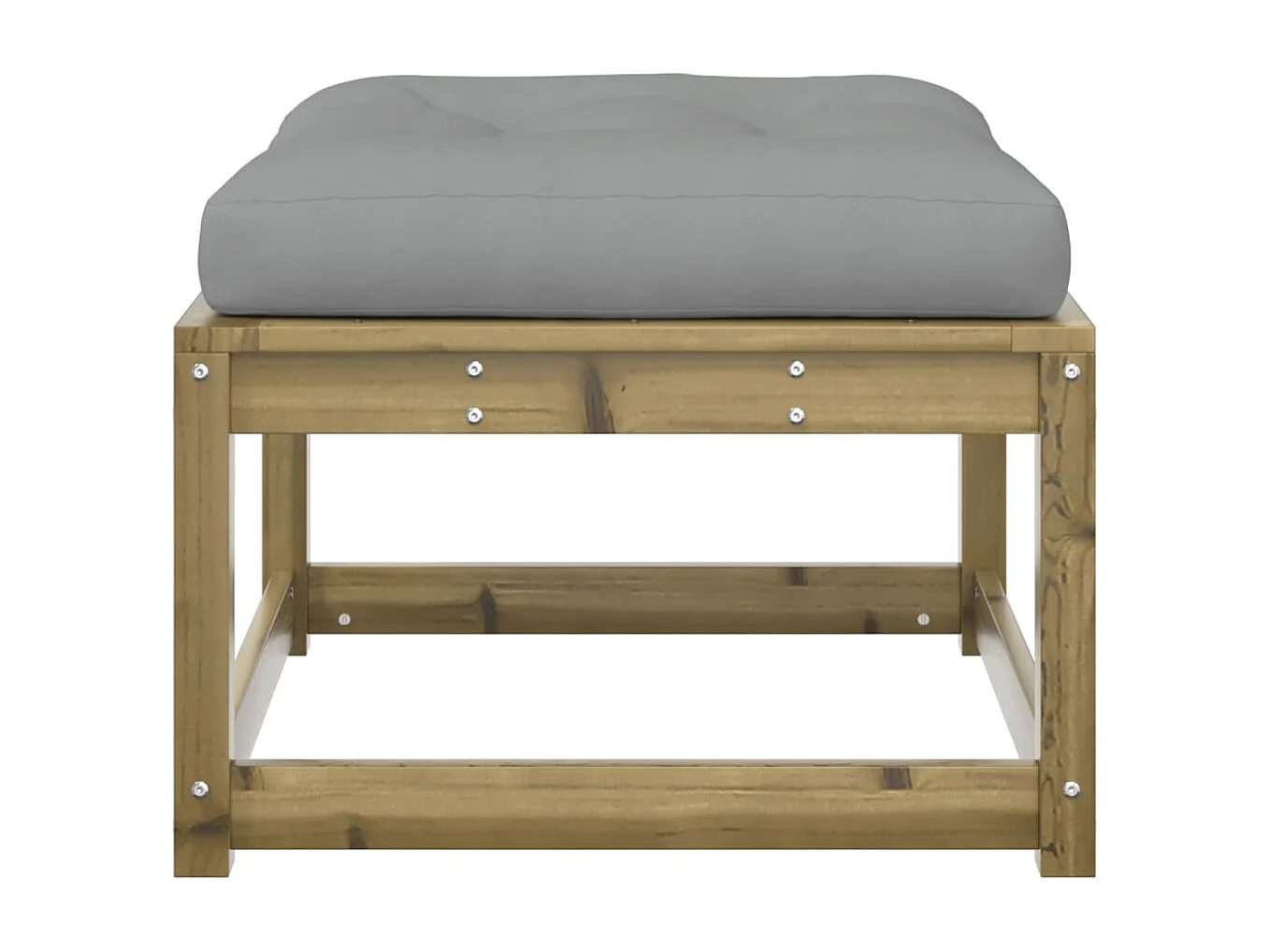 Repose-pied de jardin avec coussins bois de pin imprégné FR783362