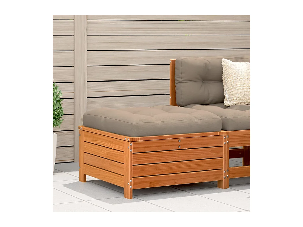 Repose-pied de jardin avec coussin bois massif de pin FR807689