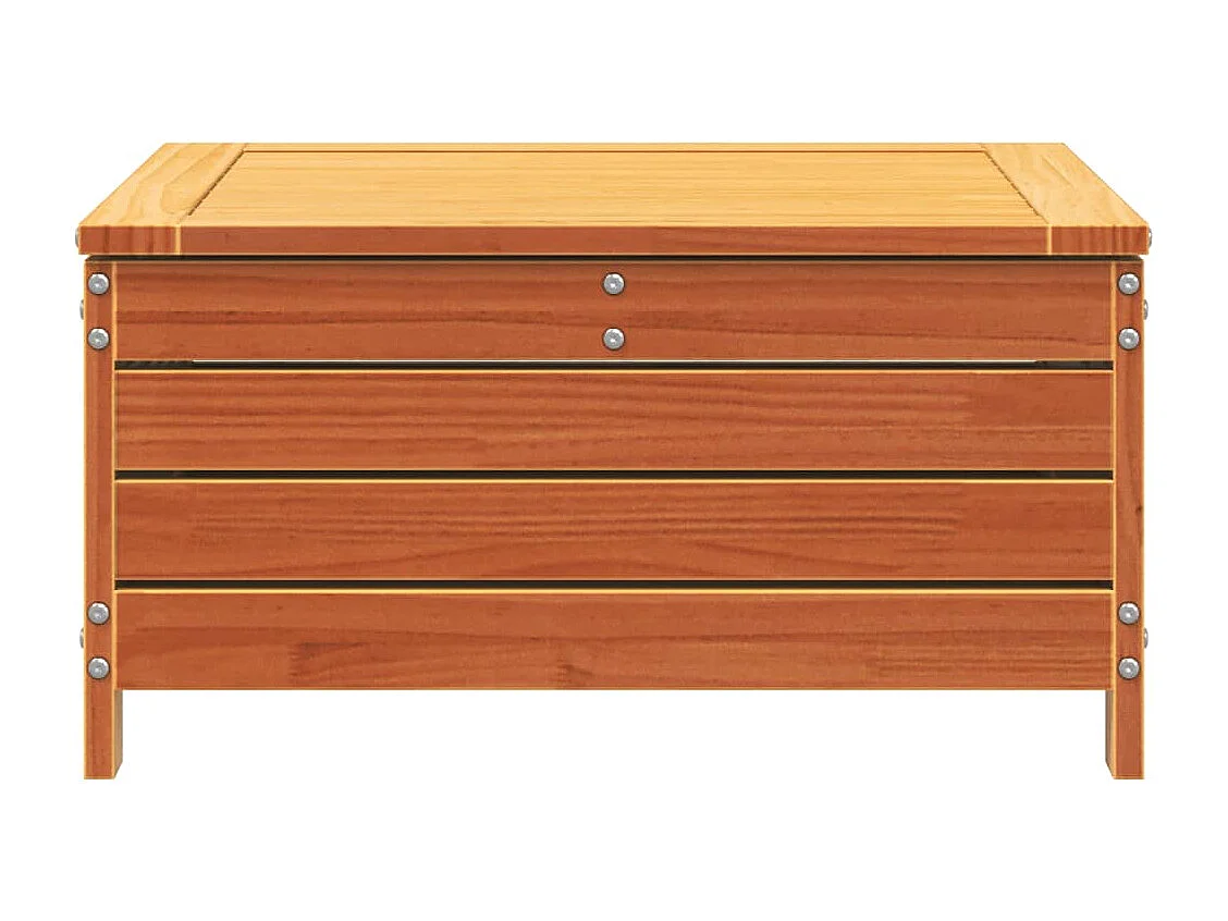 Taburete de jardín con cojín madera maciza de pino marrón cera ES776224