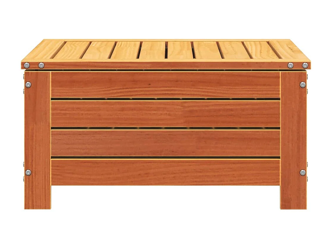 Taburete de jardín con cojín madera maciza de pino marrón cera ES776224