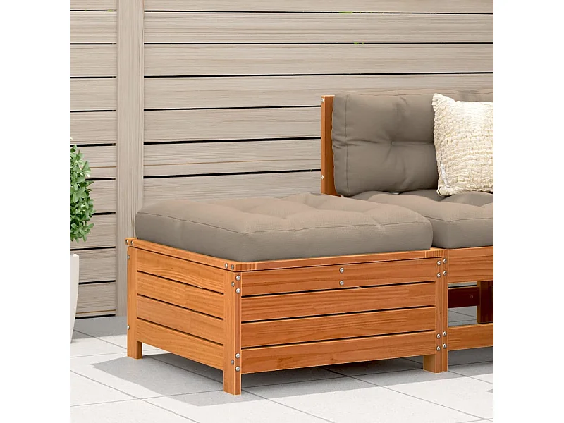 Repose-pied de jardin avec coussin bois massif de pin FR807689