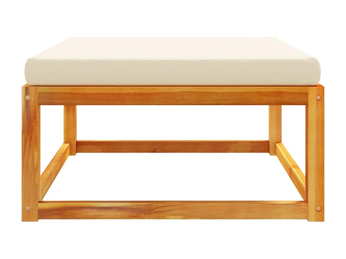 Taburete de jardín con cojín madera maciza acacia 65x65x29 cm ES891474