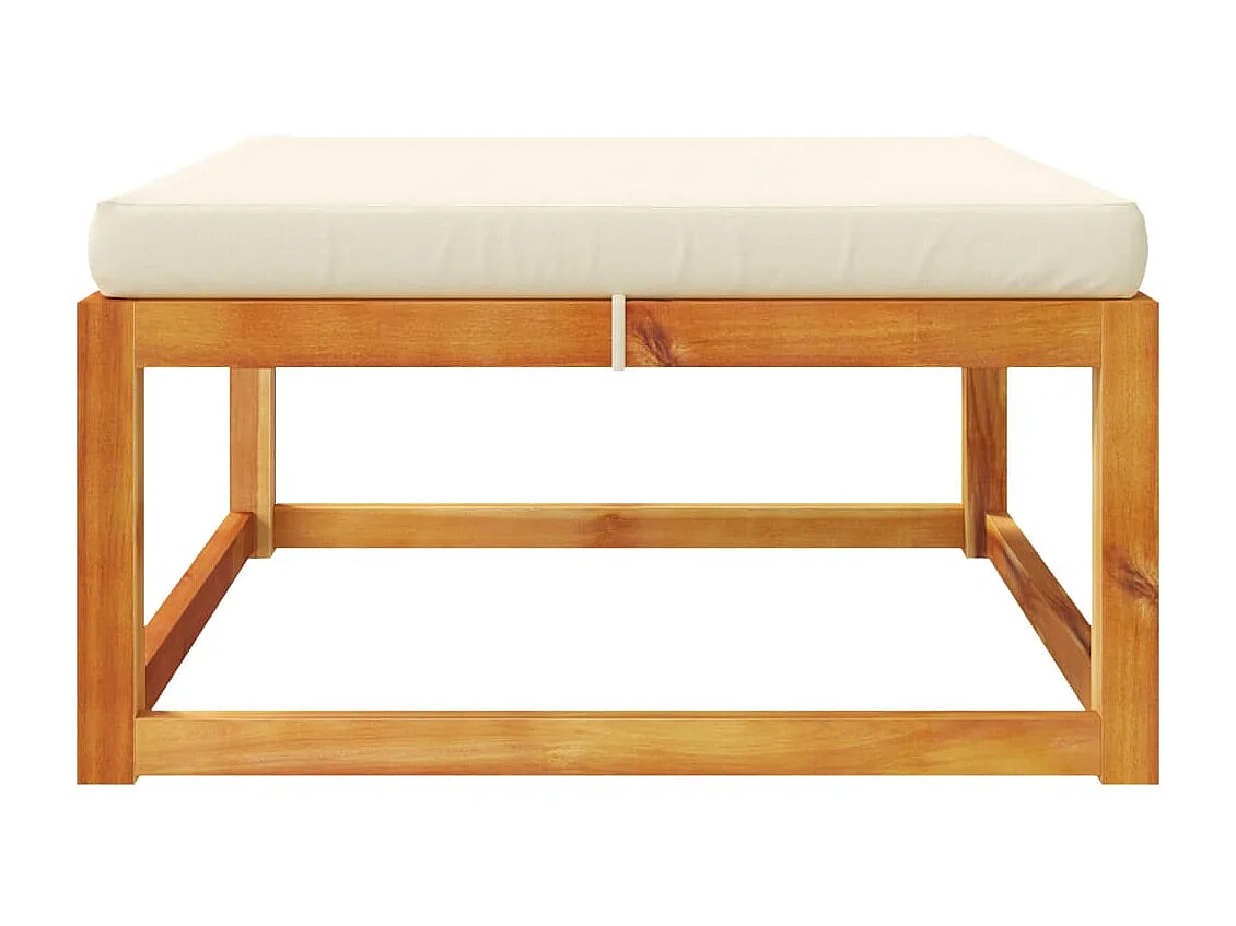 Taburete de jardín con cojín madera maciza acacia 65x65x29 cm ES891474