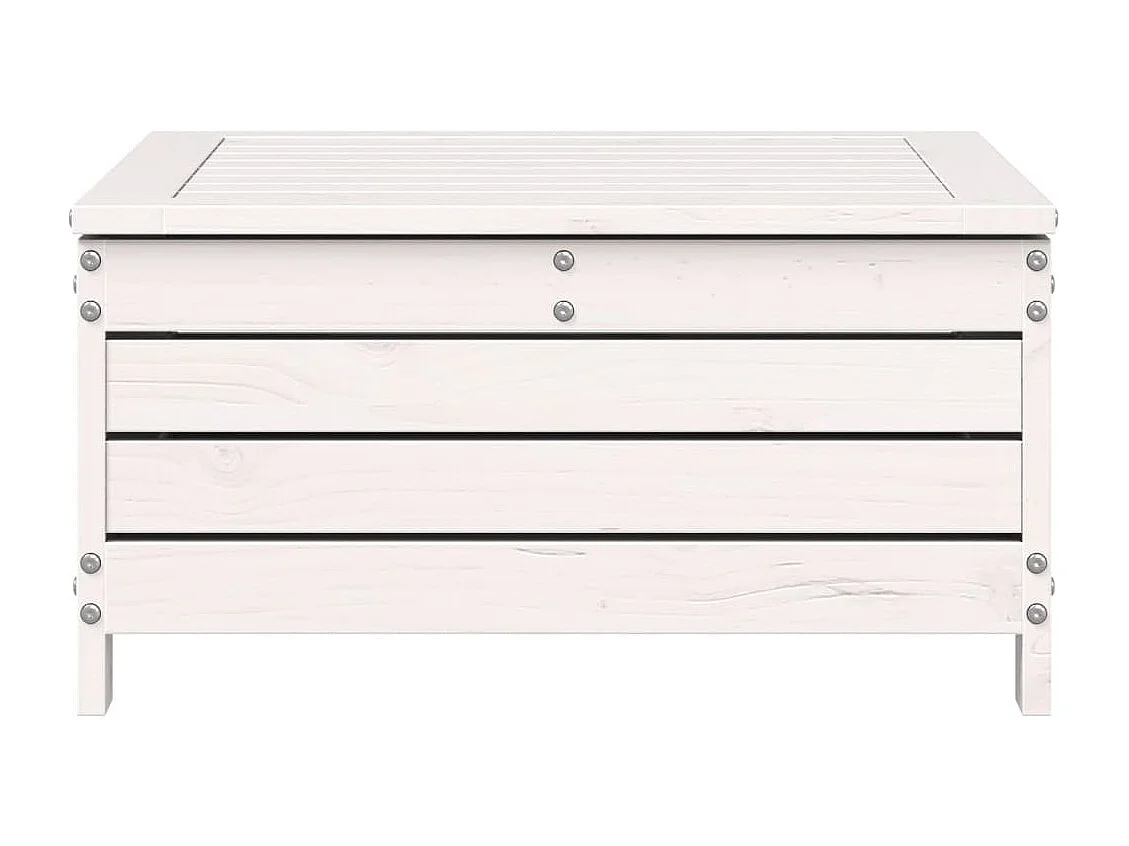 Tuinvoetenbank met kussen massief grenenhout wit BE466863