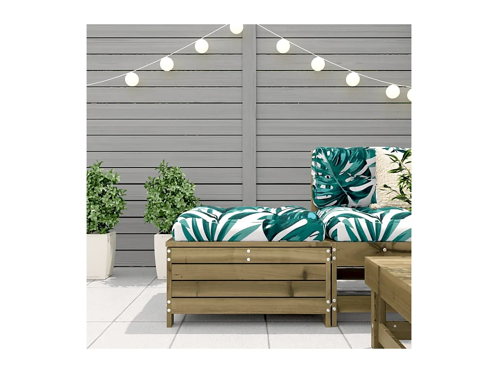 Repose-pied de jardin 62x63,5x32 cm bois de pin imprégné FR856584