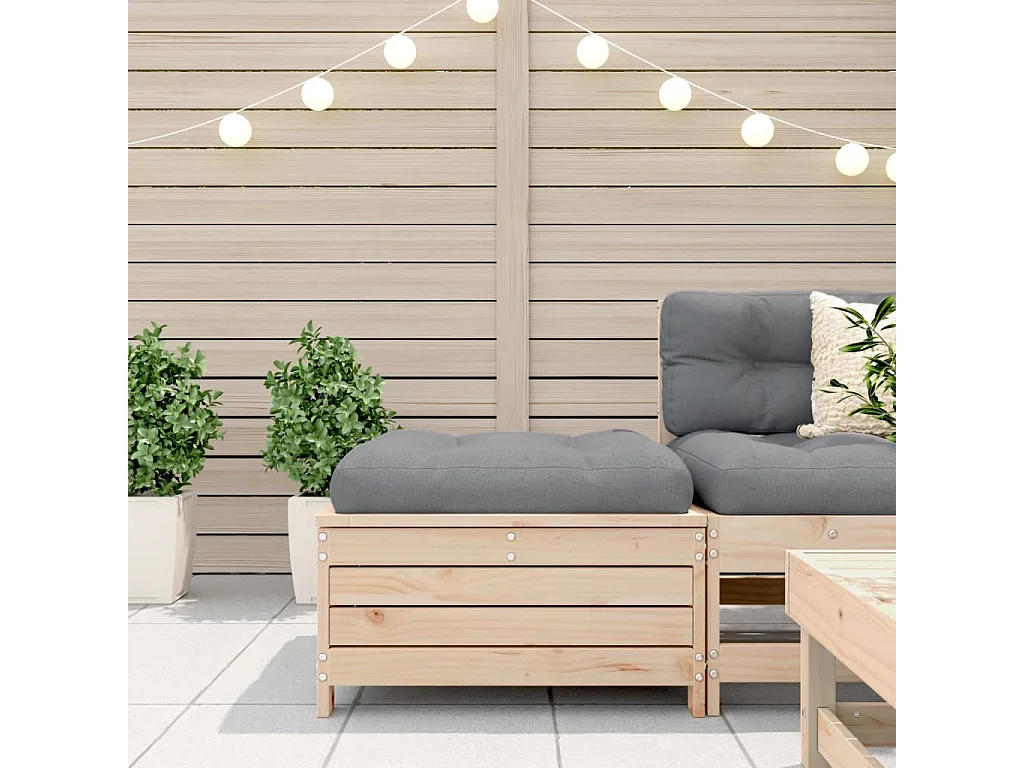 Taburete de jardín con cojín madera maciza de pino ES271663