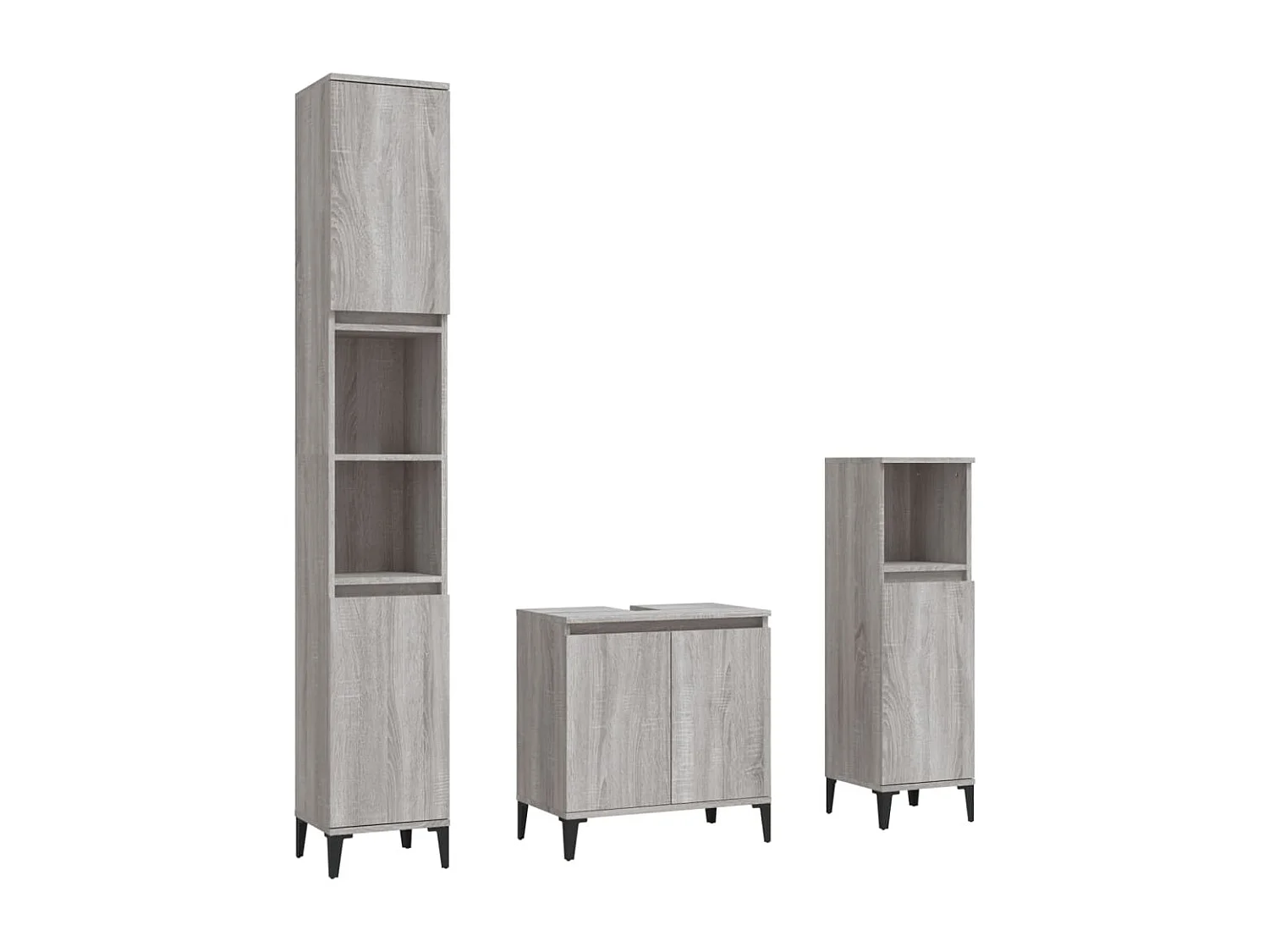 Ensemble de meubles salle de bain 3 pcs Sonoma gris FR45728