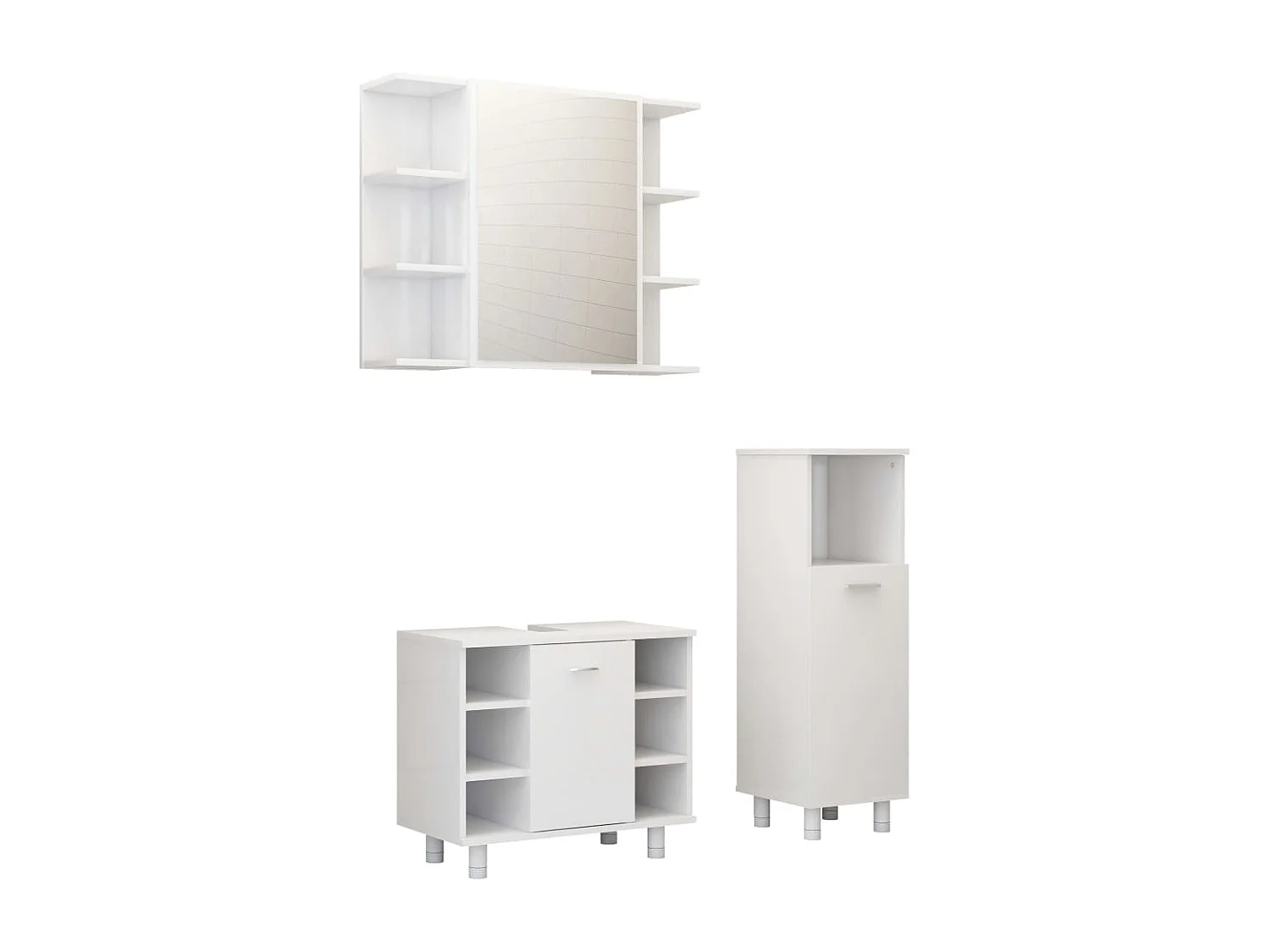 Ensemble de meubles de bain 3 pcs Blanc Bois d'ingénierie FR52471