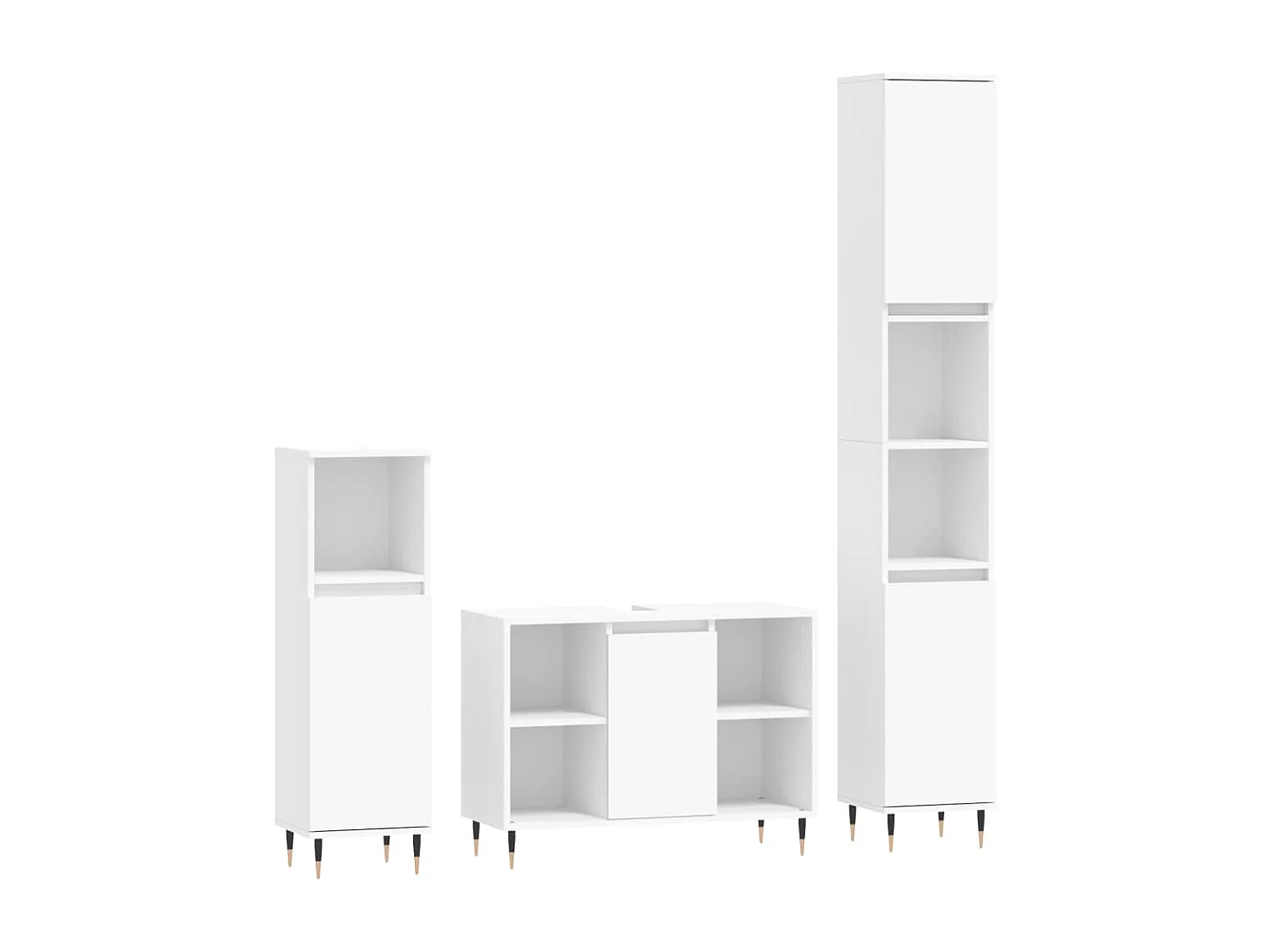 Juego de muebles de baño 3 pzas madera contrachapada blanco ES904033