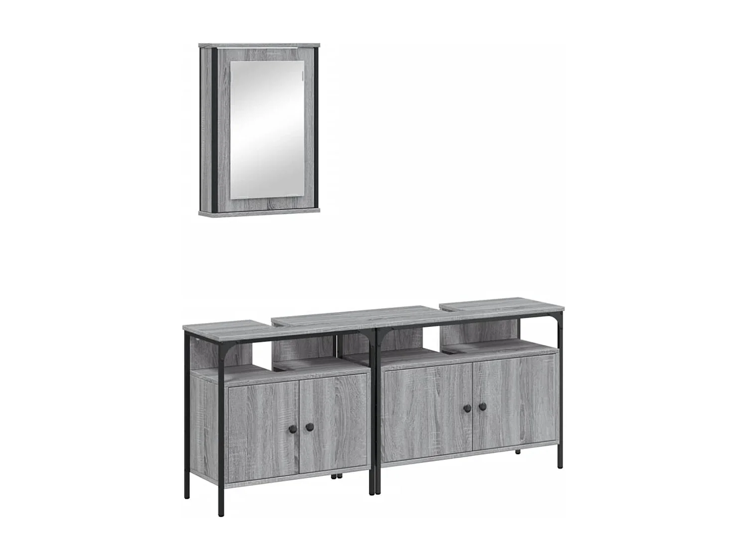 Ensemble de meubles salle de bain 3 pcs Sonoma gris FR35669