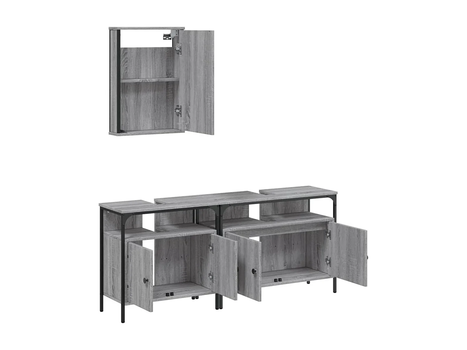 Ensemble de meubles salle de bain 3 pcs Sonoma gris FR35669