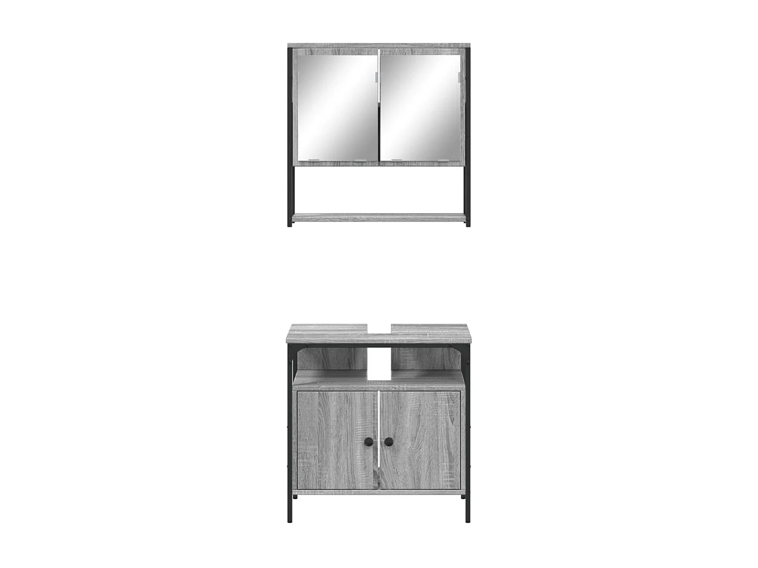 Ensemble de meubles salle de bain 2 pcs Sonoma gris FR27210