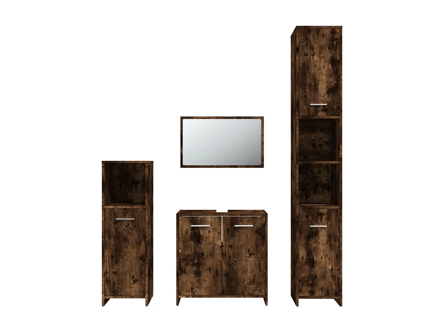 Ensemble de meubles salle de bain 4 pcs Chêne fumé Bois FR23346