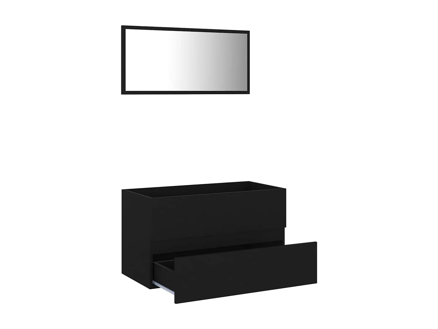 Ensemble de meubles salle de bain 2 pcs noir bois d'ingénierie FR45165